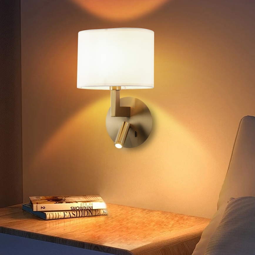 Brilagi - LED Wall lamp DAYA 1xE14/40W/230V + LED/3W white/matte chrome