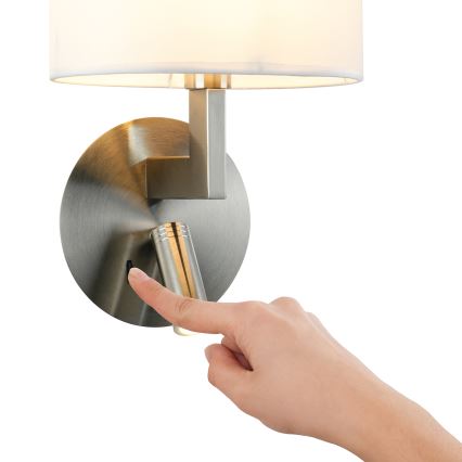 Brilagi - LED Wall lamp DAYA 1xE14/40W/230V + LED/3W white/matte chrome