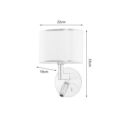 Brilagi - LED Wall lamp DAYA 1xE14/40W/230V + LED/3W white/matte chrome