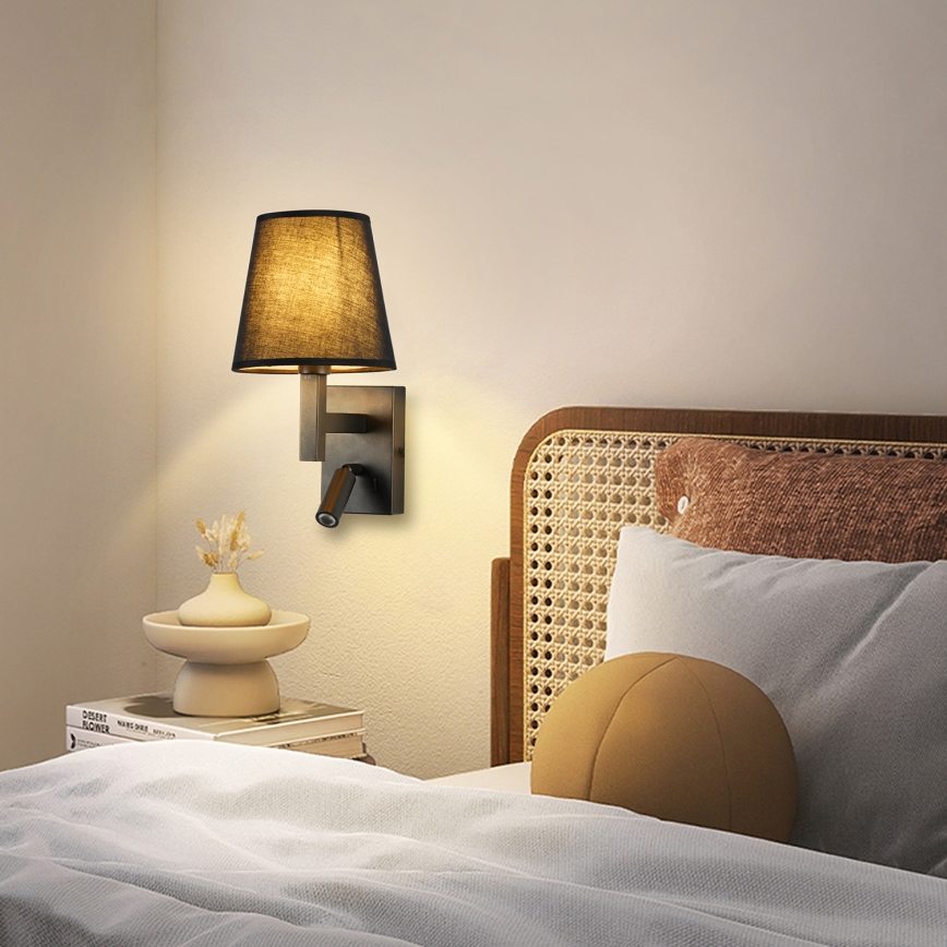 Brilagi - LED Wall lamp DEYA 1xE14/40W/230V + LED/3W black