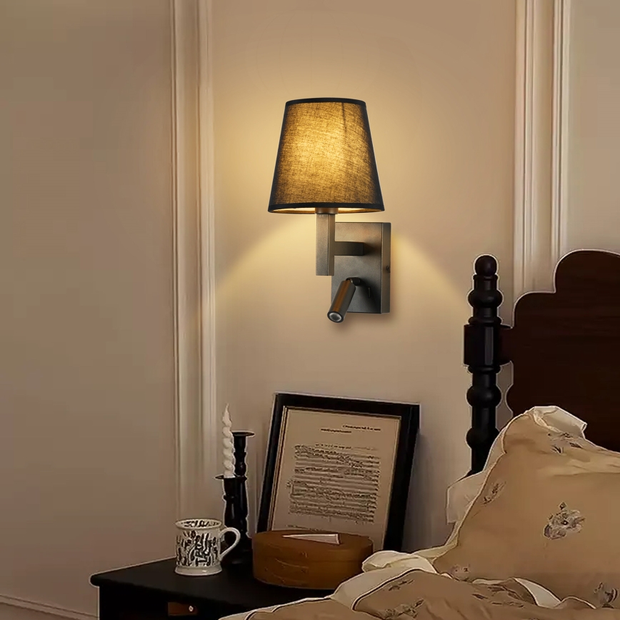 Brilagi - LED Wall lamp DEYA 1xE14/40W/230V + LED/3W black