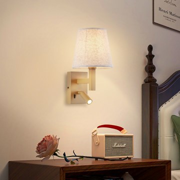 Brilagi - LED Wall lamp DEYA 1xE14/40W/230V + LED/3W flax/gold