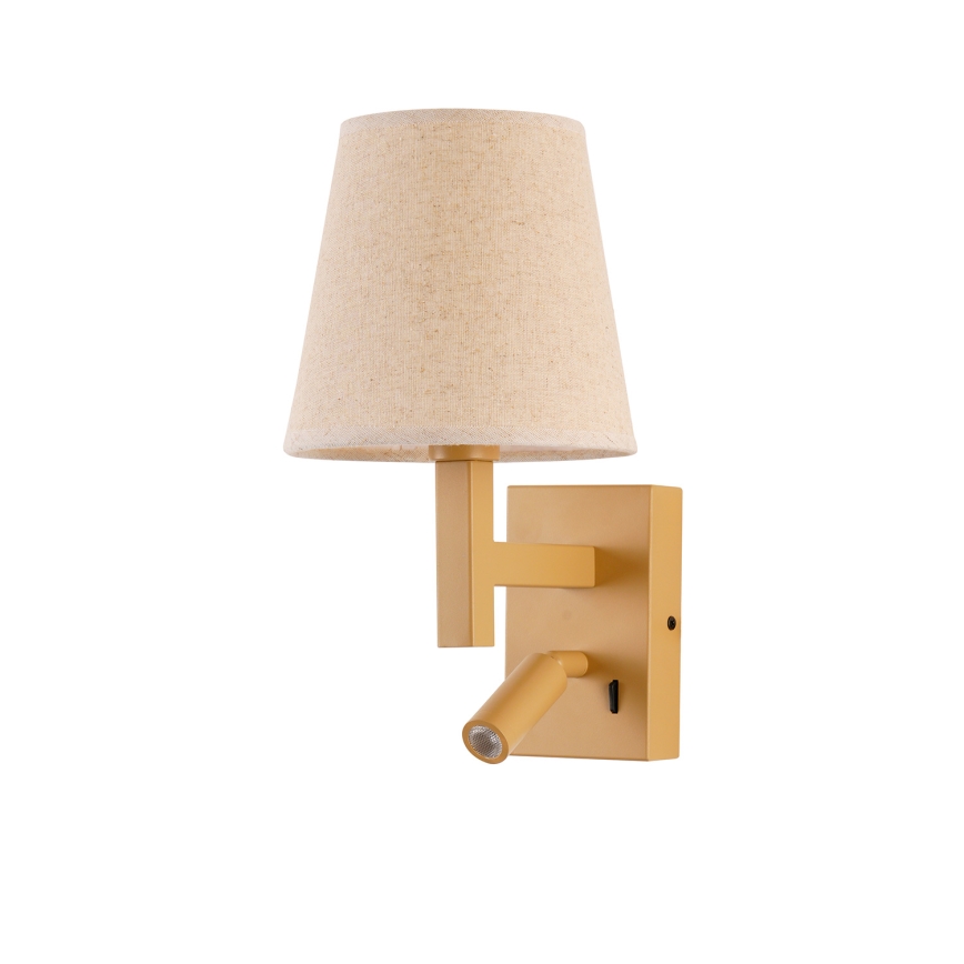 Brilagi - LED Wall lamp DEYA 1xE14/40W/230V + LED/3W flax/gold
