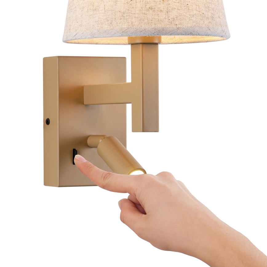 Brilagi - LED Wall lamp DEYA 1xE14/40W/230V + LED/3W flax/gold