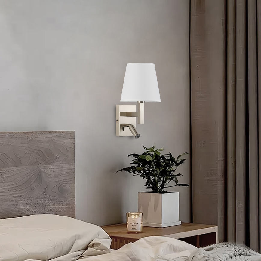 Brilagi - LED Wall lamp DEYA 1xE14/40W/230V + LED/3W white/matte chrome