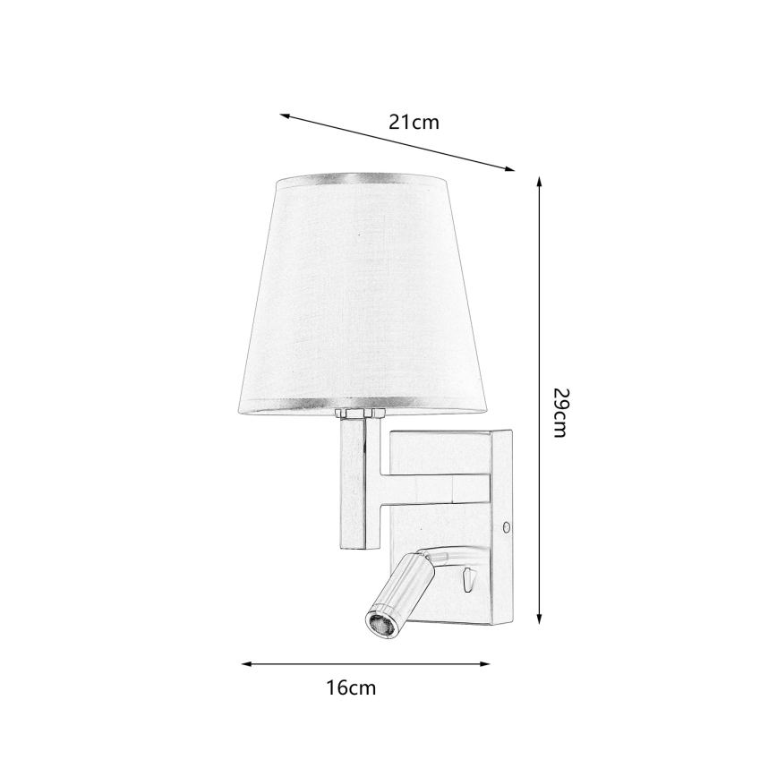 Brilagi - LED Wall lamp DEYA 1xE14/40W/230V + LED/3W white/matte chrome