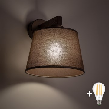 BRILAGI - LED Wall Lamp LATTE 1xE27/15W/230V pine/brown