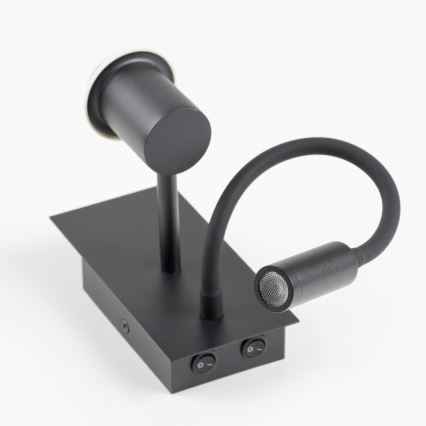 Brilagi - LED Flexible wall lamp NUBILA 1xE27/25W/230V + LED/3W black/brown