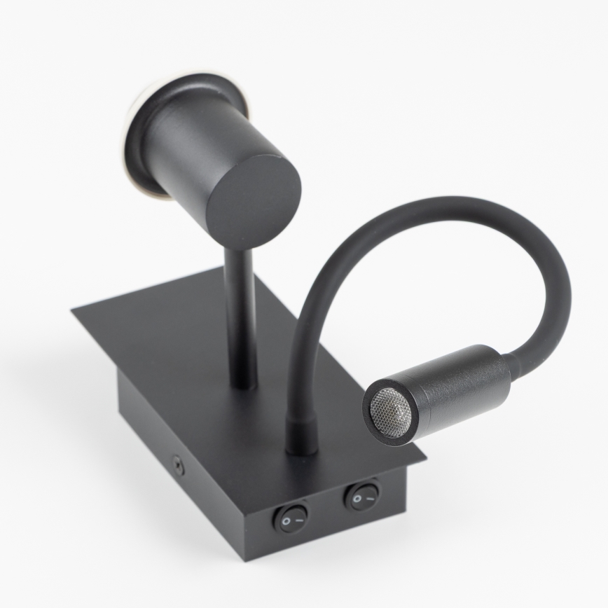 Brilagi - LED Flexible wall lamp NUBILA 1xE27/25W/230V + LED/3W black