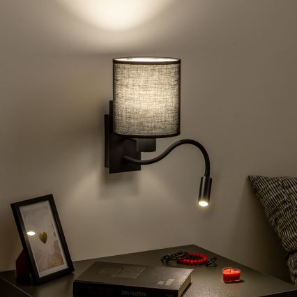 Brilagi - LED Flexible wall lamp NUBILA 1xE27/25W/230V + LED/3W black