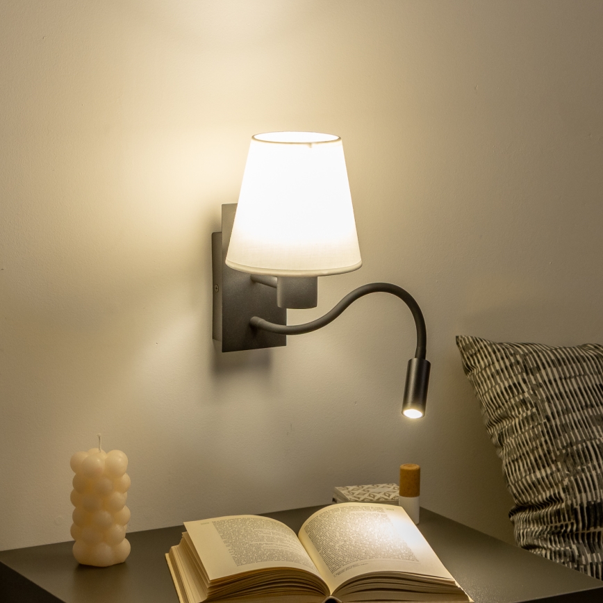 Brilagi - LED Flexible wall lamp NUBILA 1xE27/25W/230V + LED/3W black/white