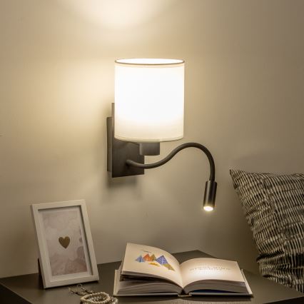 Brilagi - LED Flexible wall lamp NUBILA 1xE27/25W/230V + LED/3W black/white