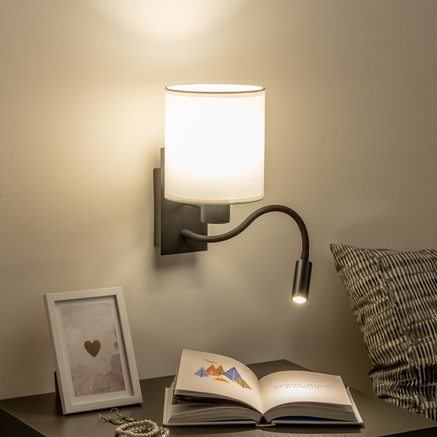 Brilagi - LED Flexible wall lamp NUBILA 1xE27/25W/230V + LED/3W black/white