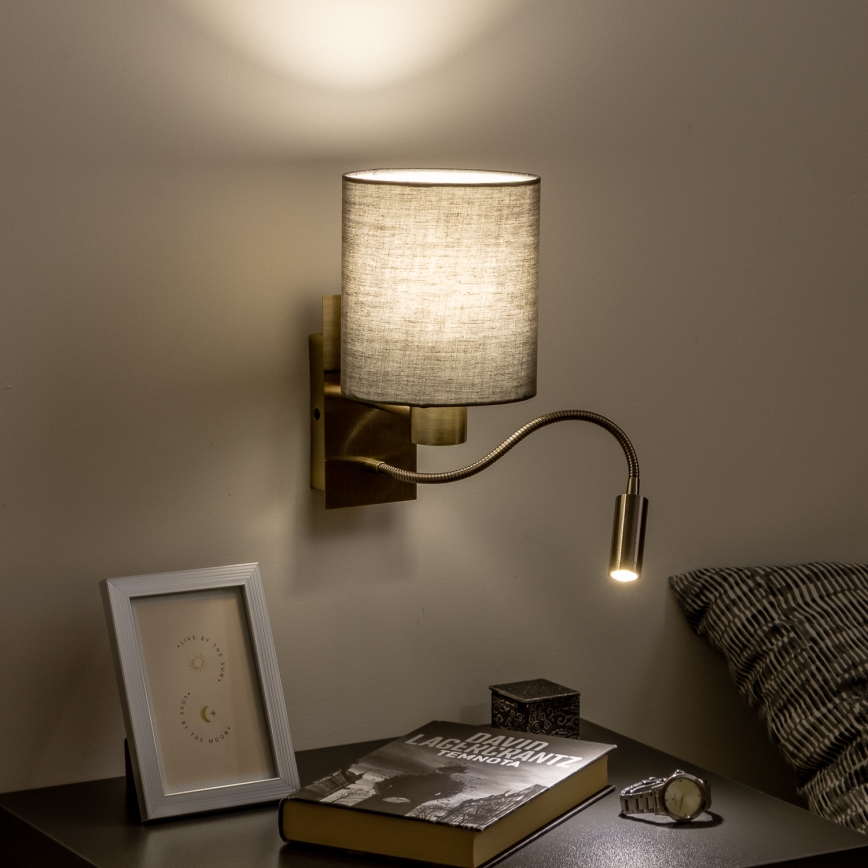 Brilagi - LED Flexible wall lamp NUBILA 1xE27/25W/230V + LED/3W brass/anthracite