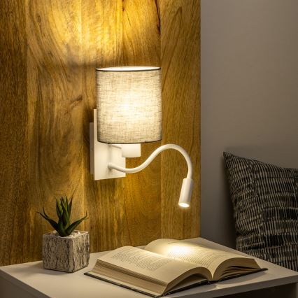 Brilagi - LED Flexible wall lamp NUBILA 1xE27/25W/230V + LED/3W white/anthracite