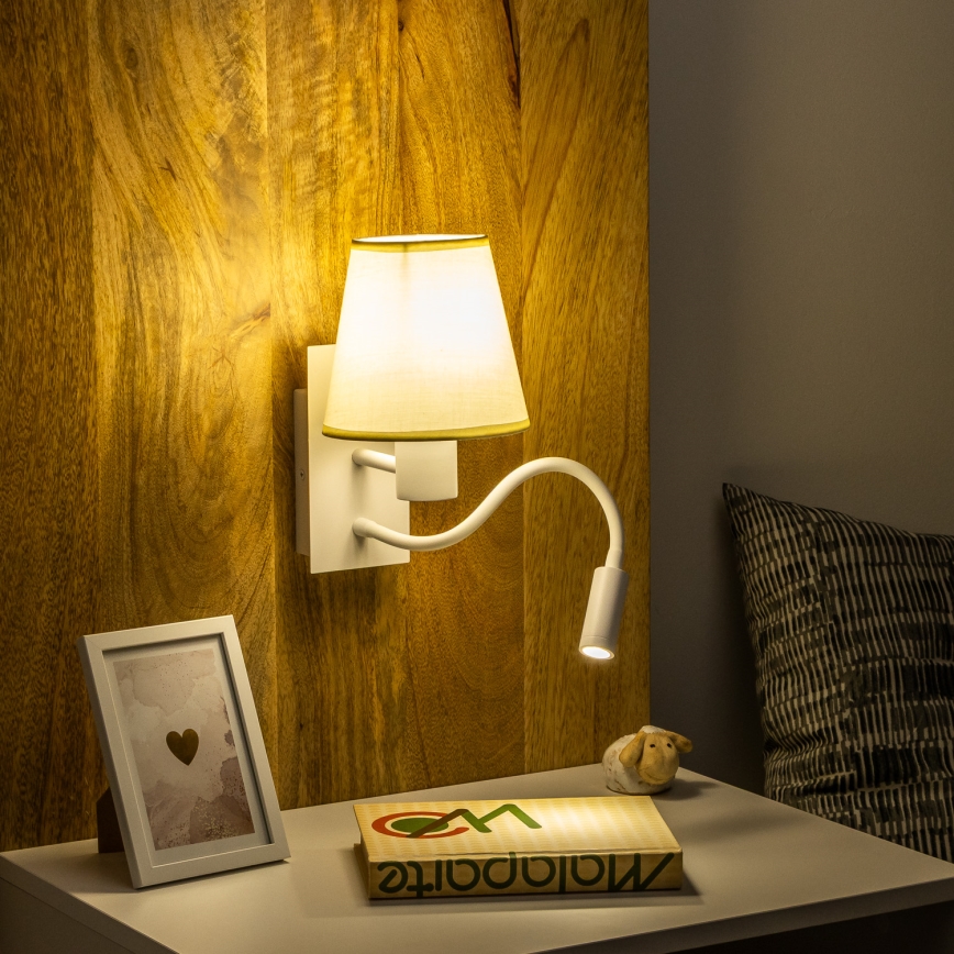 Brilagi - LED Flexible wall lamp NUBILA 1xE27/25W/230V + LED/3W white/creamy