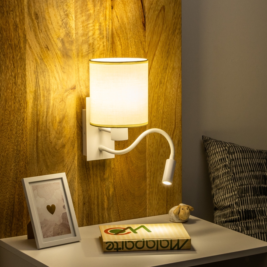 Brilagi - LED Flexible wall lamp NUBILA 1xE27/25W/230V + LED/3W white/creamy