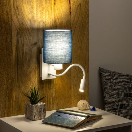 Brilagi - LED Flexible wall lamp NUBILA 1xE27/25W/230V + LED/3W white/dark blue