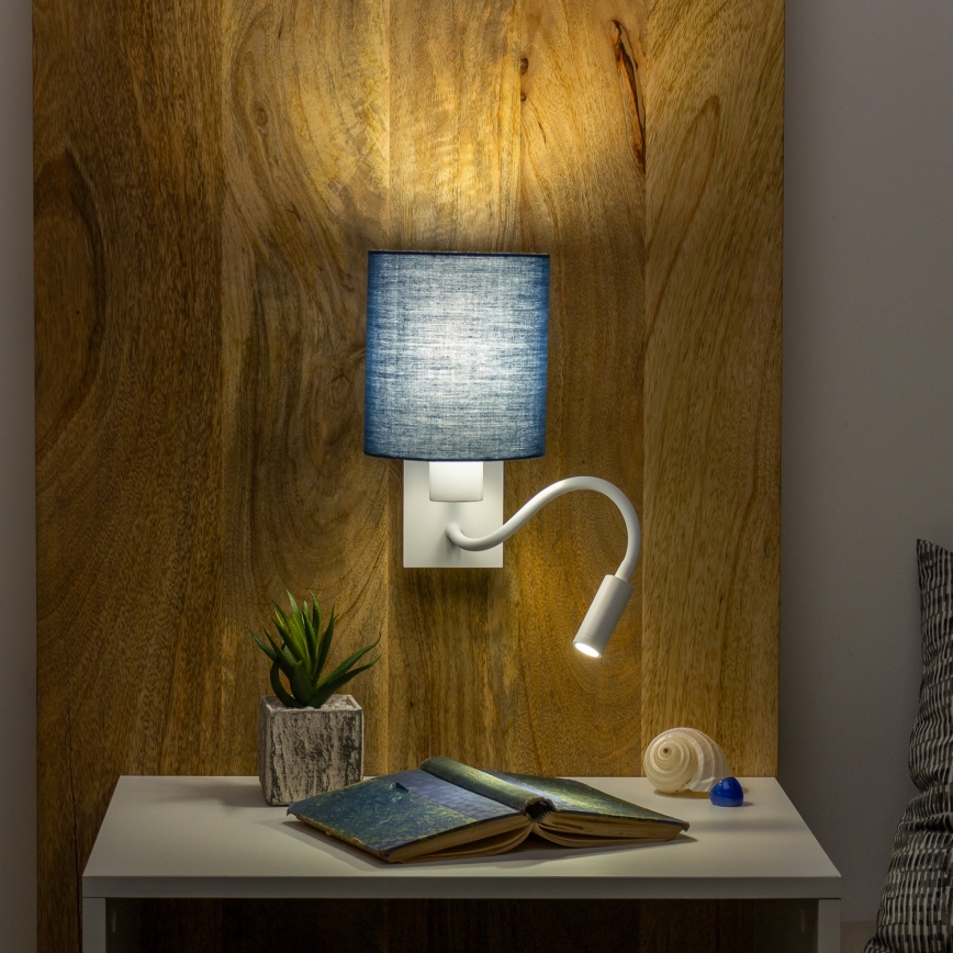 Brilagi - LED Flexible wall lamp NUBILA 1xE27/25W/230V + LED/3W white/dark blue