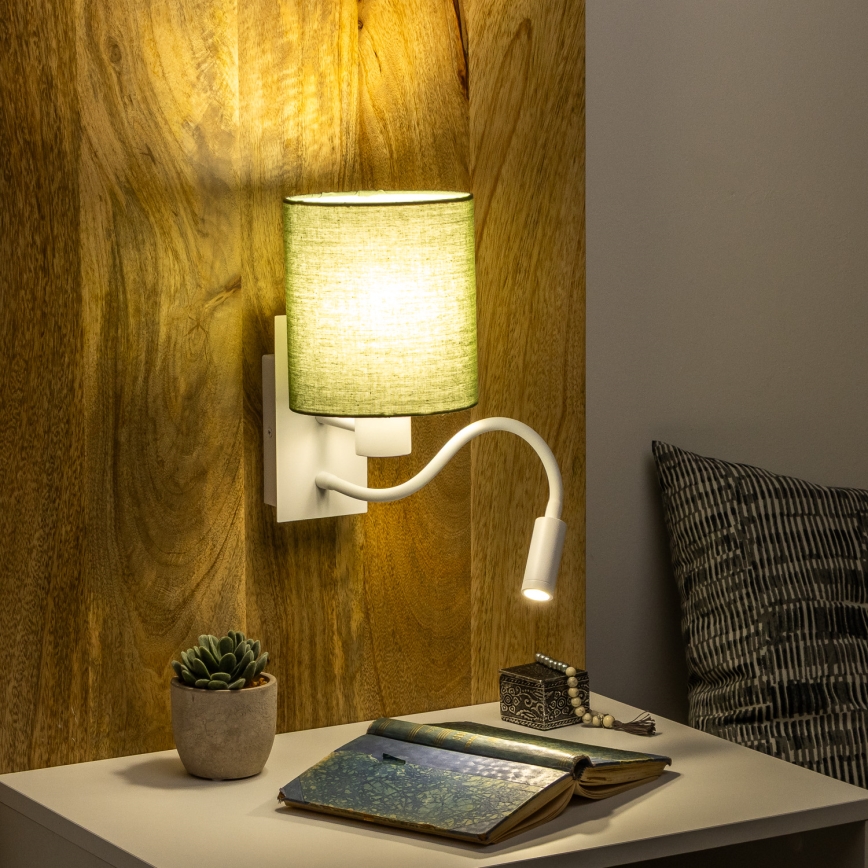 Brilagi - LED Flexible wall lamp NUBILA 1xE27/25W/230V + LED/3W white/green