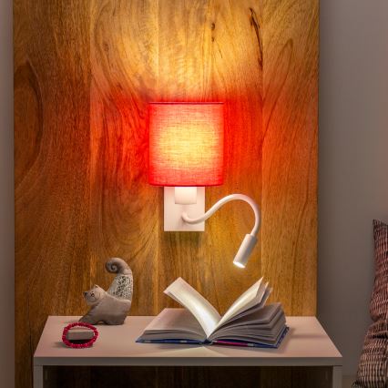 Brilagi - LED Flexible wall lamp NUBILA 1xE27/25W/230V + LED/3W white/pink