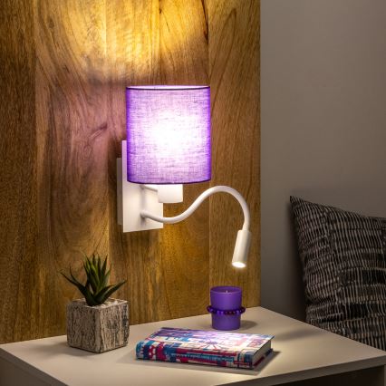 Brilagi - LED Flexible wall lamp NUBILA 1xE27/25W/230V + LED/3W white/purple