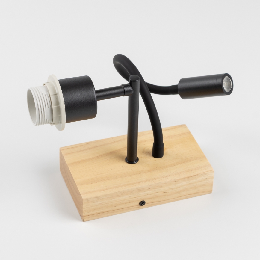 Brilagi - LED Flexible wall lamp NUBILA WOOD 1xE27/25W/230V + LED/3W oak/anthracite