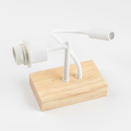 Brilagi - LED Flexible Wall Lamp NUBILA WOOD 1xE27/25W/230V + LED/3W oak/white/light grey