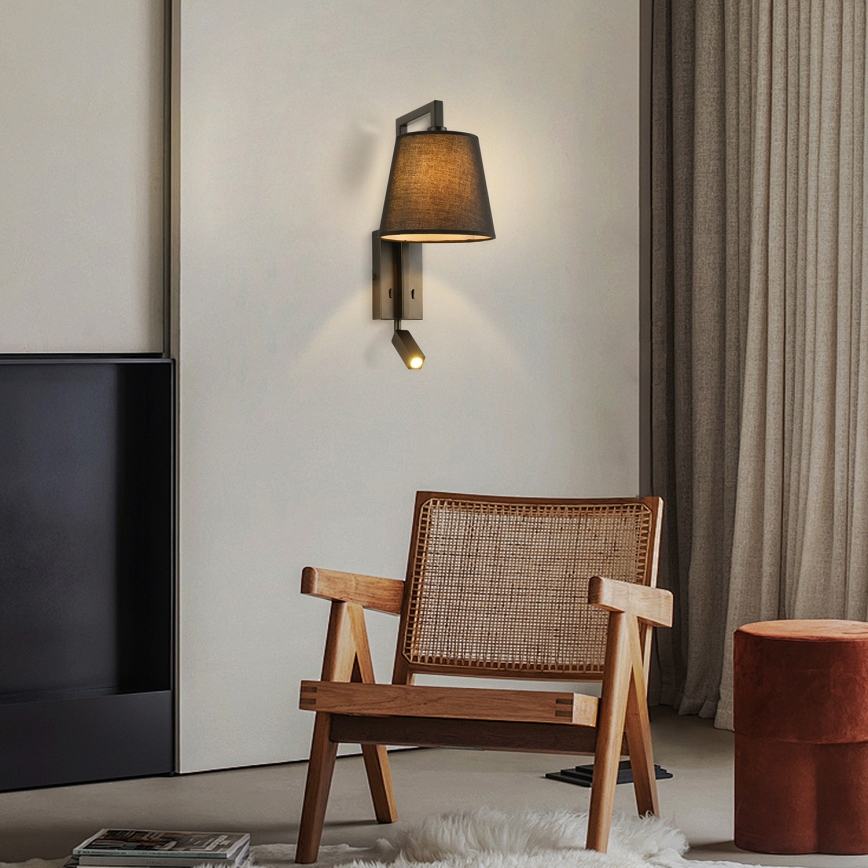 Brilagi - LED Wall lamp RAYA 1xE14/40W/230V + LED/3W black