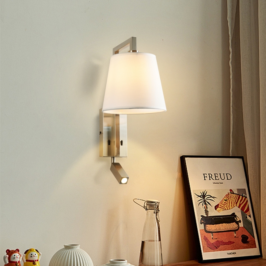 Brilagi - LED Wall lamp RAYA 1xE14/40W/230V + LED/3W white/matte chrome