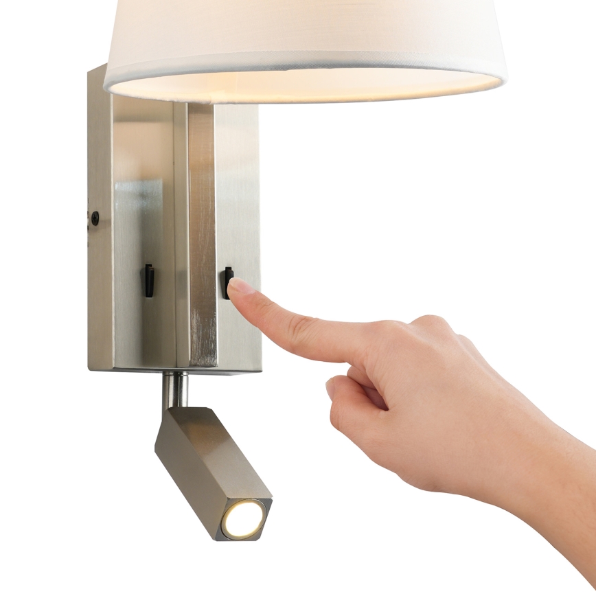 Brilagi - LED Wall lamp RAYA 1xE14/40W/230V + LED/3W white/matte chrome