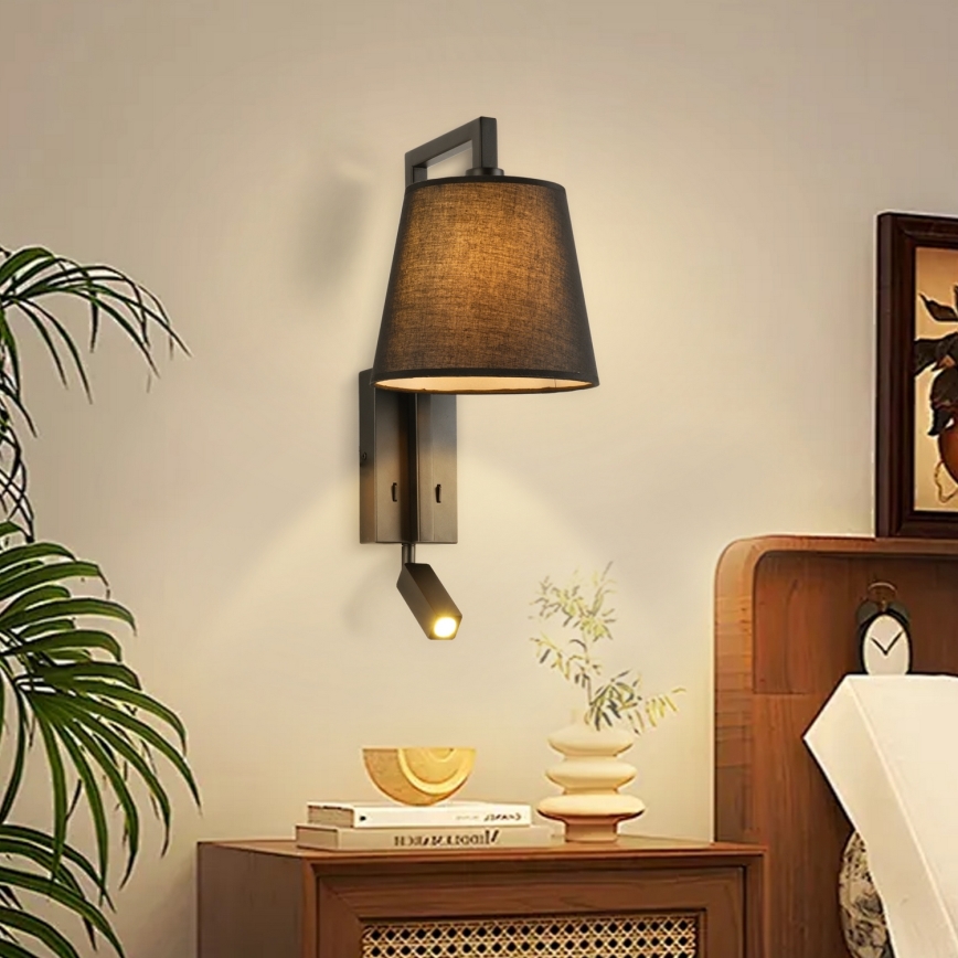 Brilagi - LED Wall lamp RAYAS 1xE14/40W/230V + LED/3W black