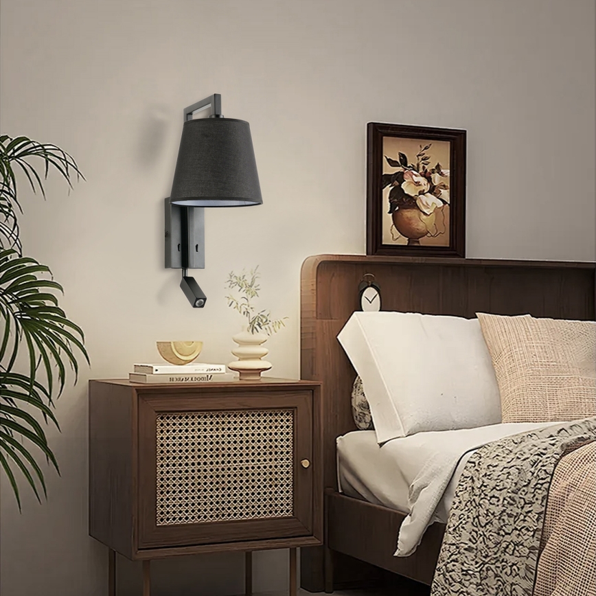 Brilagi - LED Wall lamp RAYAS 1xE14/40W/230V + LED/3W black
