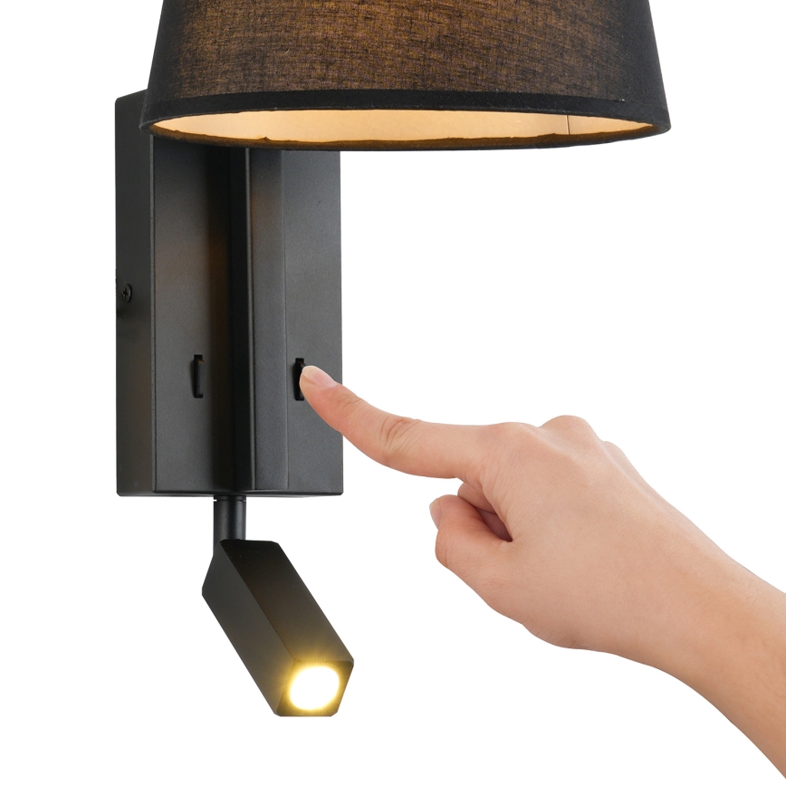 Brilagi - LED Wall lamp RAYAS 1xE14/40W/230V + LED/3W black