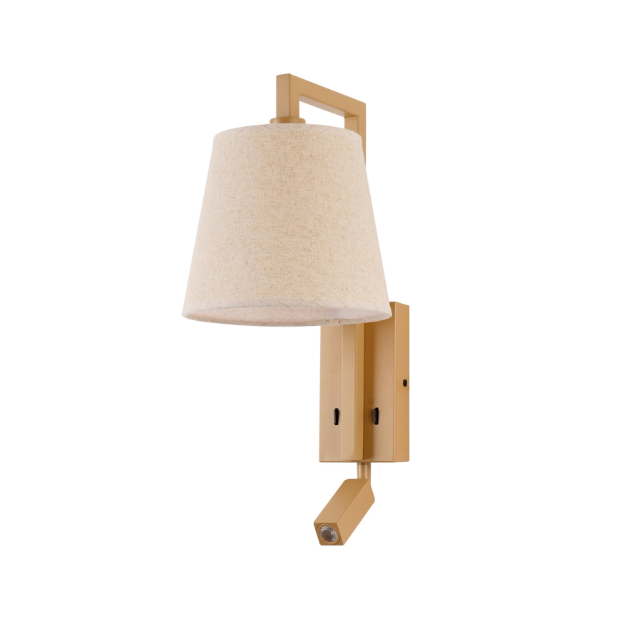 Brilagi - LED Wall lamp RAYAS 1xE14/40W/230V + LED/3W flax/beige