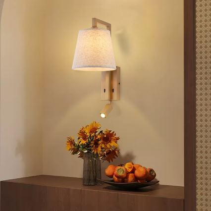 Brilagi - LED Wall lamp RAYAS 1xE14/40W/230V + LED/3W flax/beige