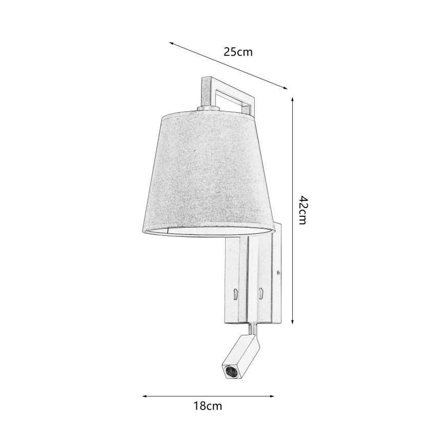 Brilagi - LED Wall lamp RAYAS 1xE14/40W/230V + LED/3W flax/beige