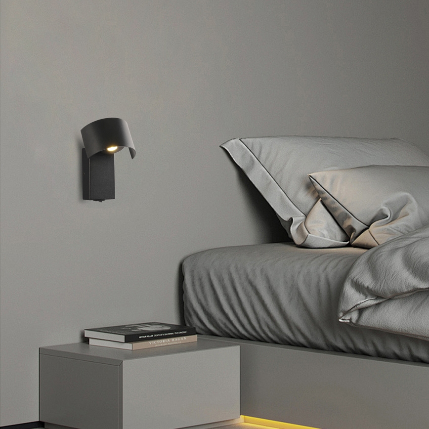Brilagi - LED Wall lamp VASTO LED/3W/230V black