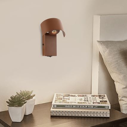 Brilagi - LED Wall lamp VASTO LED/3W/230V brown