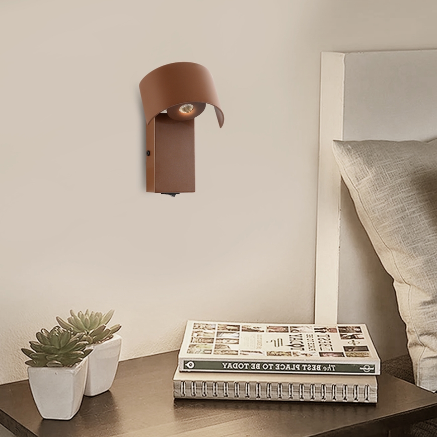 Brilagi - LED Wall lamp VASTO LED/3W/230V brown