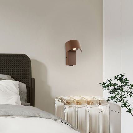 Brilagi - LED Wall lamp VASTO LED/3W/230V brown