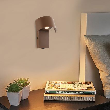 Brilagi - LED Wall lamp VASTO LED/3W/230V brown