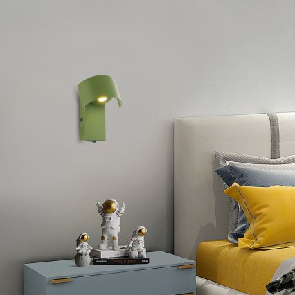 Brilagi - LED Wall lamp VASTO LED/3W/230V green