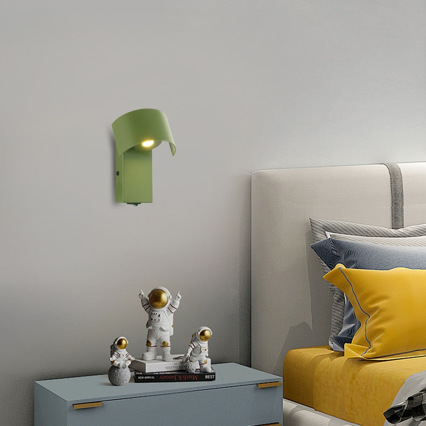 Brilagi - LED Wall lamp VASTO LED/3W/230V green
