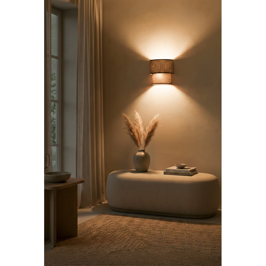 Brilagi - LED Wall Light BOHO ECO 1xE27/10W/230V Brown