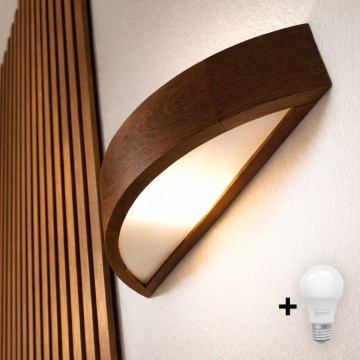 Brilagi - LED Wall Light CARVALHO 1xE27/15W/230V Oak Walnut