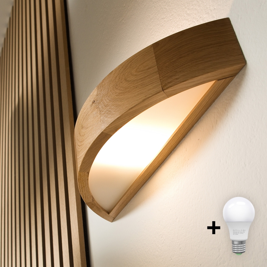 Brilagi - LED Wall light CARVALHO 1xE27/60W/230V oak