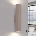 Brilagi - LED Wall Light CRESTO 2xGU10/10W/230V 30 cm taupe