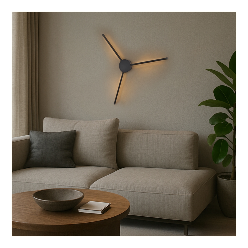 Brilagi - LED Wall light LUGO TRE LED/14W/230V black