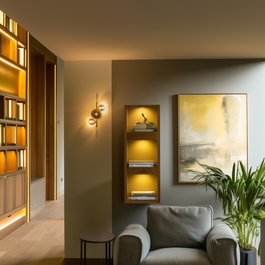 Brilagi - LED Wall light MILLA 3xG9/3W/230V gold/smoky
